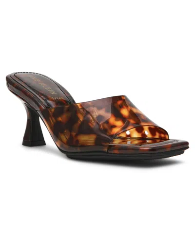 Anne Klein Women's Jerilyn Square Toe Mule Dress Sandals In Brown