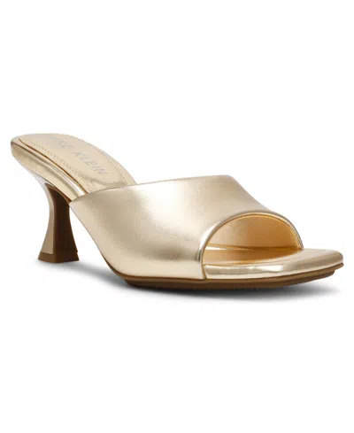 Anne Klein Women's Jerilyn Square Toe Mule Dress Sandals In Light Gold