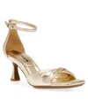 Anne Klein Women's Joss Square Toe Ankle Strap Dress Sandals In Light Gold