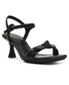 Anne Klein Jia Womens Faux Leather Slingback Ankle Strap In Black