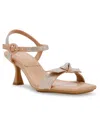 Anne Klein Women's Jia Knot Ankle Strap Dress Sandals In Nude Crystal