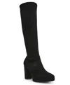 Anne Klein Journey Womens Wide Calf Faux Suede Knee-high Boots In Black Ms