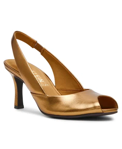 Anne Klein Women's Jovi Peep Toe Pumps In Gold