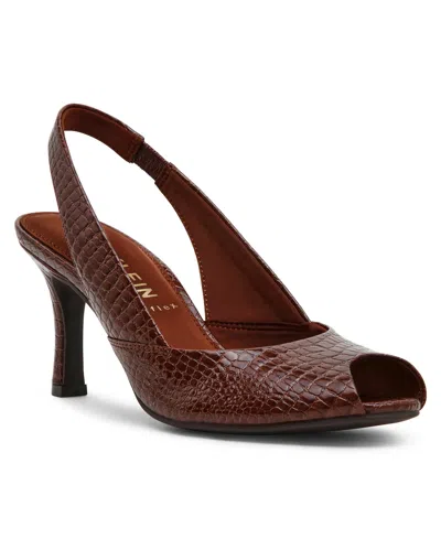 Anne Klein Women's Jovi Peep Toe Pumps In Silver