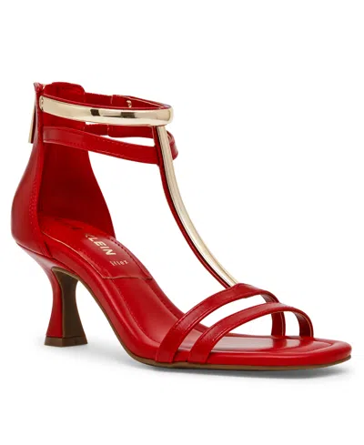 Anne Klein Women's Juliet Kitten Heel Dress Sandals In Red