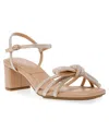 Anne Klein Womens Embellished Slip On Block Heel In Crystal,nude