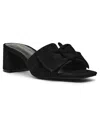 Anne Klein Women's Kizmet Knot Block Heel Dress Sandals In Black Suede