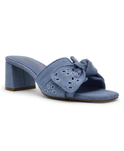 Anne Klein Women's Kizmet Knot Block Heel Dress Sandals In Blue