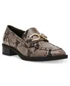 Anne Klein Women's Korrie Ornamented Slip On Loafers In Natural Snake