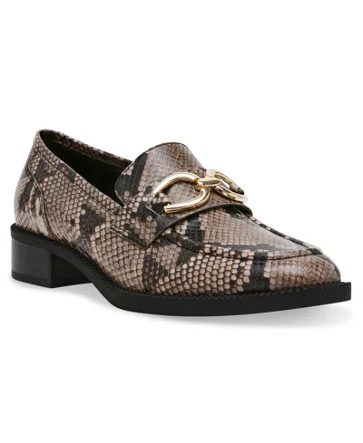 Anne Klein Women's Korrie Ornamented Slip On Loafers In Natural/black Embossed