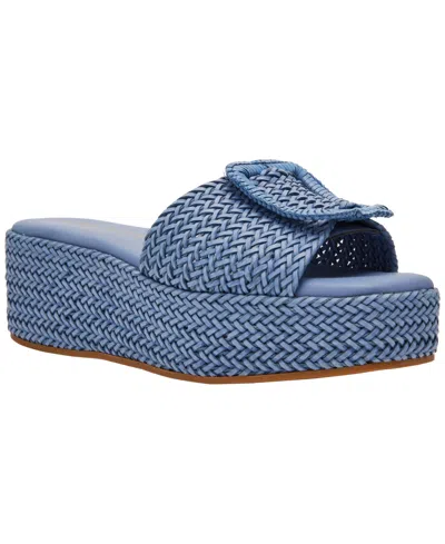 Anne Klein Women's Lanai Slip-on Wedge Sandals In Blue