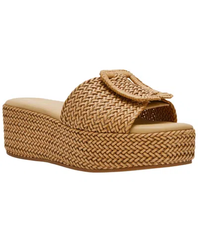 Anne Klein Women's Lanai Slip-on Wedge Sandals In Natural Raffia