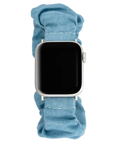 ANNE KLEIN WOMEN'S LIGHT BLUE DENIM SCRUNCHIE BAND DESIGNED FOR APPLE WATCH 42MM (SERIES 1-3 ONLY) & 44/45/46/4