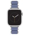 Anne Klein Women's Light Blue Rubberized Link With Silver-tone Alloy Metal Band For Apple Watch 10 38/40/41mm In Light Blue,silver-tone