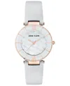 Anne Klein Women's Light Gray Leather Strap Watch 32mm In Light Grey