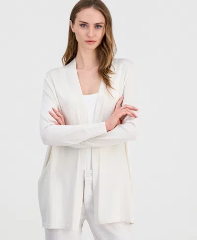 Anne Klein Women's Long-sleeve Open-front Cardigan In Neutral