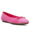 Anne Klein Women's Luci Almond Toe Ballet Flat In Pink Multi