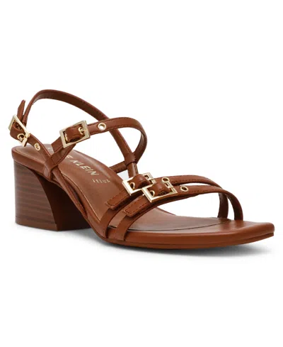 ANNE KLEIN WOMEN'S MACKENZIE STRAPPY BUCKLE BLOCK HEEL DRESS SANDALS
