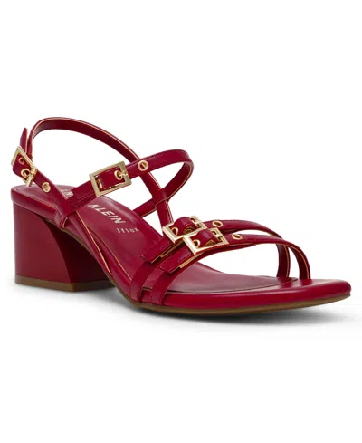 ANNE KLEIN WOMEN'S MACKENZIE STRAPPY BUCKLE BLOCK HEEL DRESS SANDALS