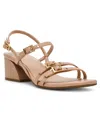Anne Klein Women's Mackenzie Strappy Buckle Block Heel Dress Sandals In Tan
