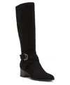 Anne Klein Women's Maelie Knee High Microsuede Regular Calf Boots In Black