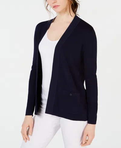 Anne Klein Malibu Open-front Cardigan In Distant Mountain