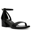 Anne Klein Women's Mia Block Heel Sandals In Black Smooth