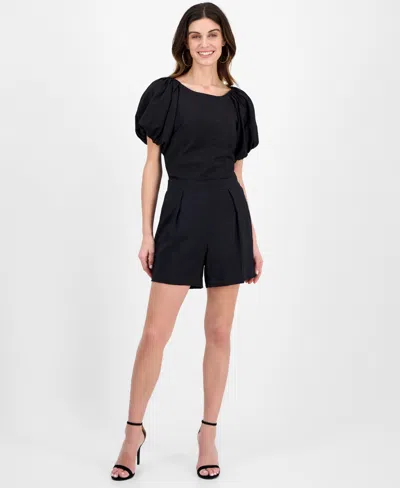 Anne Klein Women's Mid Rise Pleated Pull-on Shorts In Black