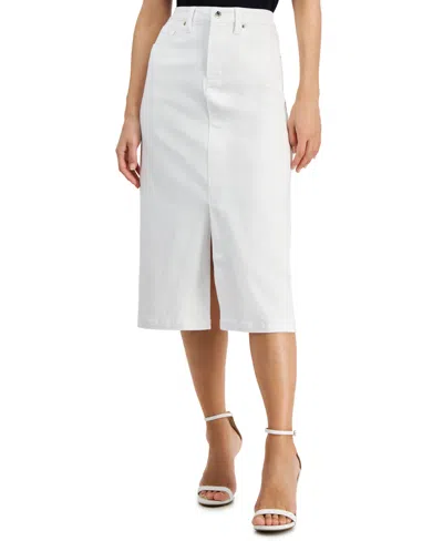Anne Klein Women's Midi Pencil Skirt In Soft White