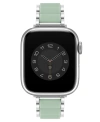 ANNE KLEIN WOMEN'S MINT SILICONE AND SILVER-TONE ALLOY LINK BRACELET COMPATIBLE WITH 38MM/40MM/41MM APPLE WATCH