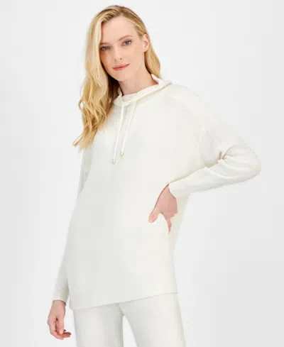 Anne Klein Women's Mock-neck Pullover Knit Top In Anne White