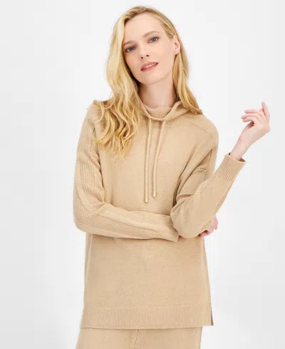 Anne Klein Women's Mock-neck Pullover Knit Top In Latte