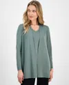 Anne Klein Women's Napa Fine Rib Pocket Cardigan In Green