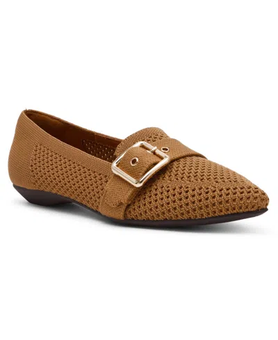 Anne Klein Women's Oakland Buckle Strap Knit Flats