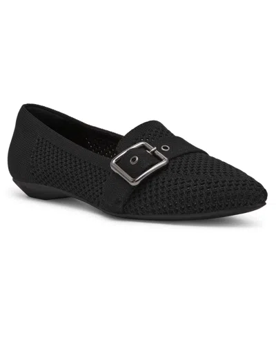 Anne Klein Women's Oakland Buckle Strap Knit Flats