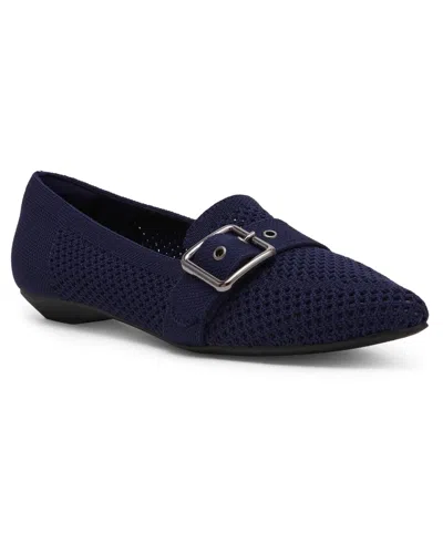 Anne Klein Women's Oakland Buckle Strap Knit Flats