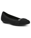 Anne Klein Occuria Womens Comfort Insole Man Made Flat Shoes In Black Stretch
