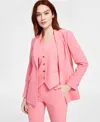 Anne Klein Women's One-button Peak-lapel Blazer In Pink Dahlia