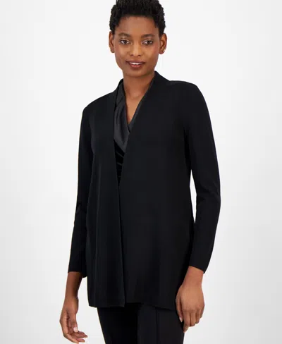 Anne Klein Women's Napa Fine Rib Pocket Cardigan In Anne Black