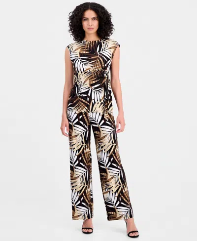 Anne Klein High Rise Wide Palazzo Pant In Black