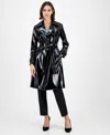 Anne Klein Women's Patent Faux-leather Trench Coat In Anne Black