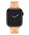 Anne Klein Women's Peach Marbleized Acetate Bracelet Band For Apple Watch 10 38/40/41mm In Peach,gold-tone