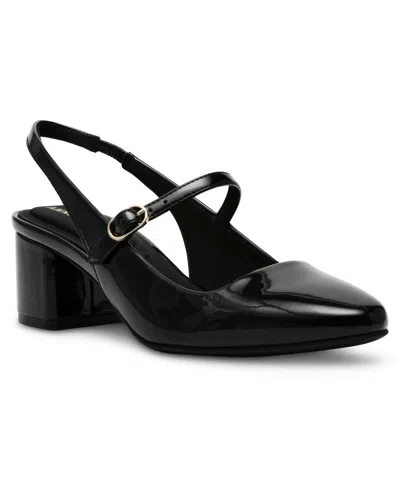 Anne Klein Women's Pia Dress Heel Sandals In Black Patent