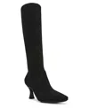 Anne Klein Womens Faux Suede Wide Calf Knee-high Boots In Black Knit