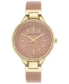 Anne Klein Women's Pink And Gold Shimmer Resin Bangle Bracelet Watch 36mm In Pink