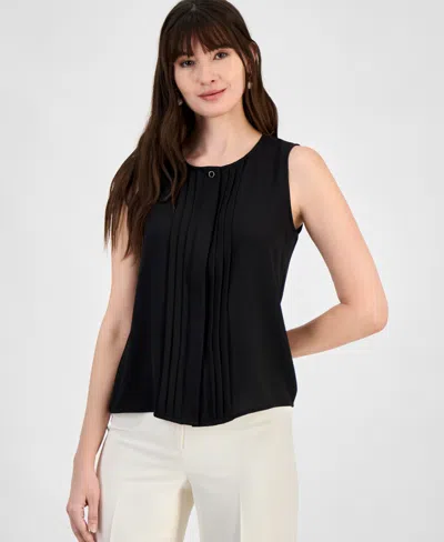 Anne Klein Women's Pintucked Top In White Dove
