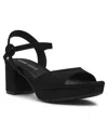 Anne Klein Women's Piper Platform Block Heel Dress Sandals In Black Suede