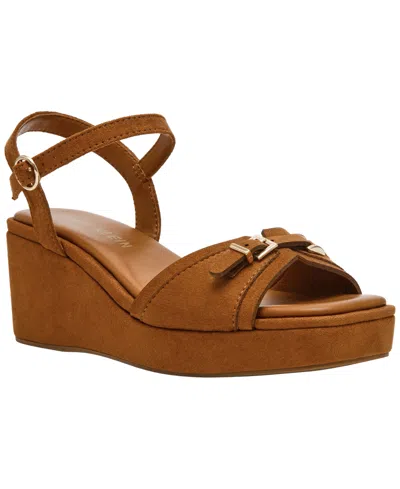 Anne Klein Women's Platform Wedge Sandals In Brown
