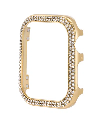Anne Klein Women's Premium Crystal Gold-tone Alloy Metal Protective Case Designed For Apple Watch 41mm