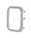 Anne Klein Women's Premium Crystal Silver-tone Alloy Metal Protective Case Designed For Apple Watch 41mm In Silver-tone